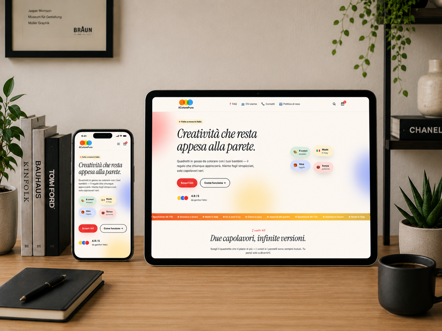 Il Colore Puro — vista tablet e mobile